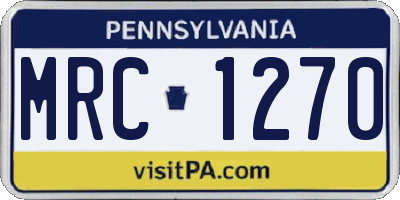 PA license plate MRC1270