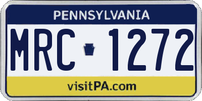 PA license plate MRC1272