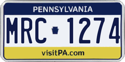PA license plate MRC1274