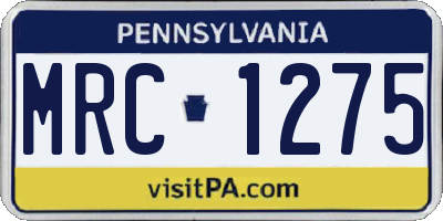 PA license plate MRC1275