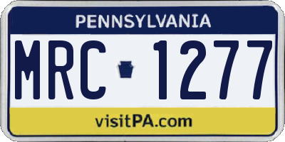 PA license plate MRC1277