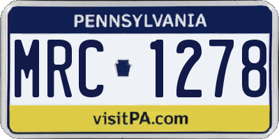 PA license plate MRC1278