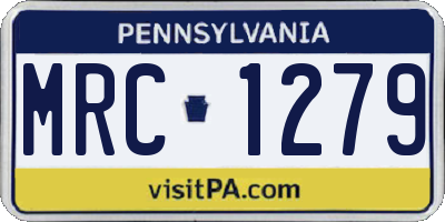 PA license plate MRC1279