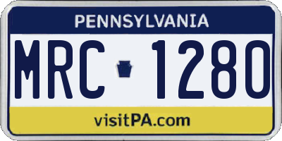 PA license plate MRC1280