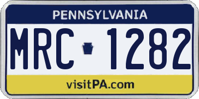 PA license plate MRC1282