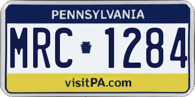 PA license plate MRC1284