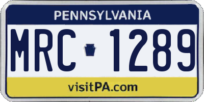 PA license plate MRC1289
