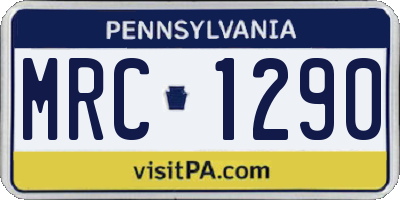 PA license plate MRC1290