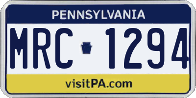PA license plate MRC1294