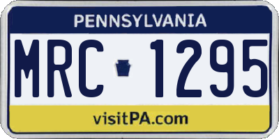 PA license plate MRC1295