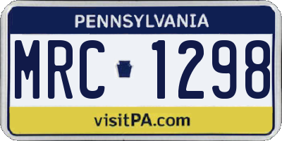 PA license plate MRC1298