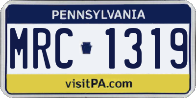 PA license plate MRC1319