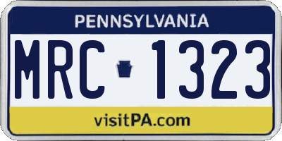 PA license plate MRC1323