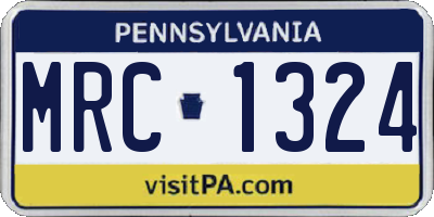 PA license plate MRC1324