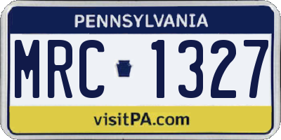 PA license plate MRC1327