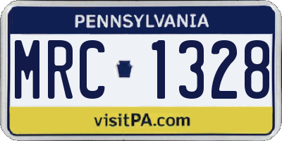PA license plate MRC1328