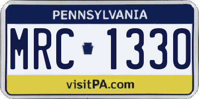 PA license plate MRC1330