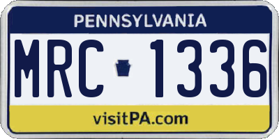 PA license plate MRC1336