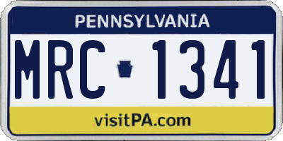 PA license plate MRC1341