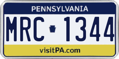 PA license plate MRC1344