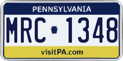 PA license plate MRC1348