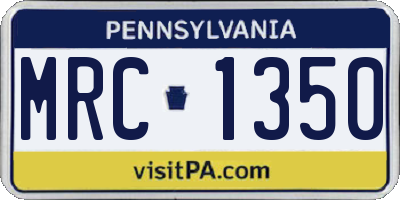 PA license plate MRC1350