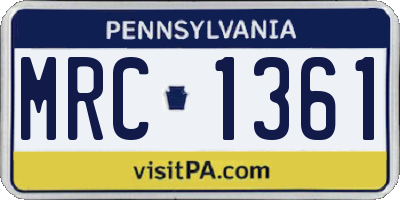 PA license plate MRC1361