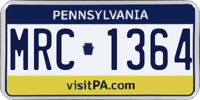 PA license plate MRC1364
