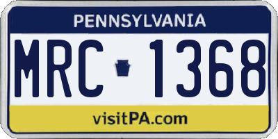 PA license plate MRC1368