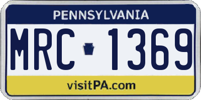 PA license plate MRC1369