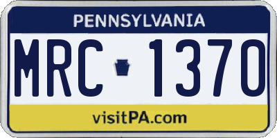 PA license plate MRC1370