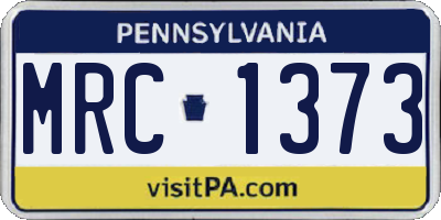 PA license plate MRC1373