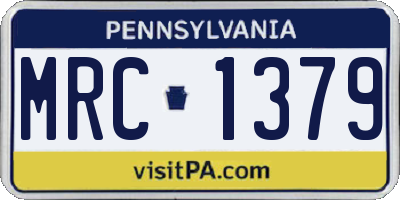 PA license plate MRC1379