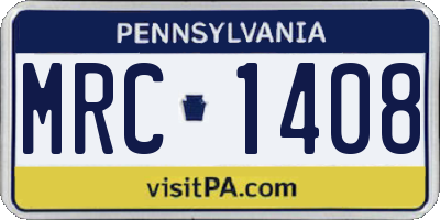 PA license plate MRC1408