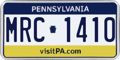PA license plate MRC1410