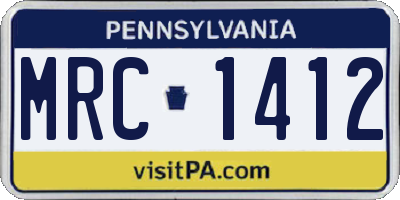 PA license plate MRC1412
