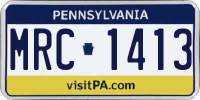 PA license plate MRC1413