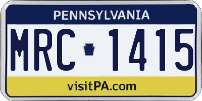 PA license plate MRC1415