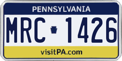 PA license plate MRC1426