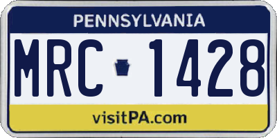 PA license plate MRC1428
