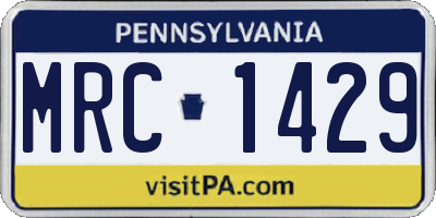 PA license plate MRC1429