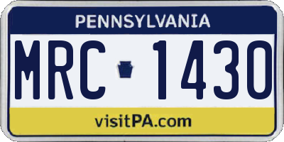 PA license plate MRC1430