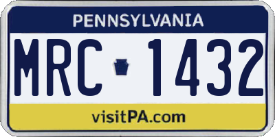 PA license plate MRC1432