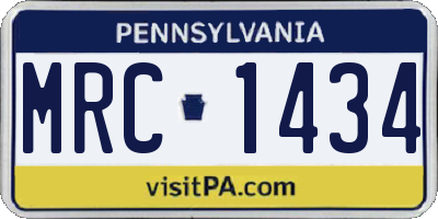 PA license plate MRC1434