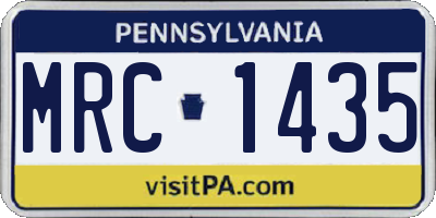 PA license plate MRC1435