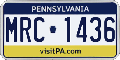 PA license plate MRC1436
