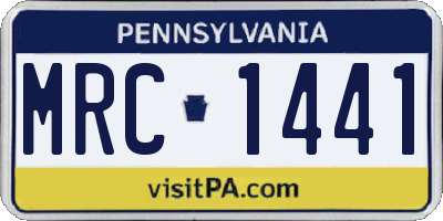 PA license plate MRC1441