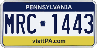 PA license plate MRC1443