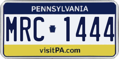 PA license plate MRC1444