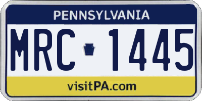PA license plate MRC1445